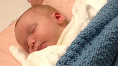 David sleeping at the hospital.